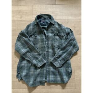 Vintage Pendleton Wool Shirt Men's Green Multi Plaid Flap Pocket